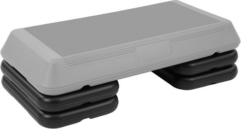 Step Aerobic Platform, Exercise Step with 5 levels Adjustable Height, 4 Stackable Risers, Fitness Training Workout Stepper for Home Gym, Cardio Strength, Multiple Options in Saudi Arabia
