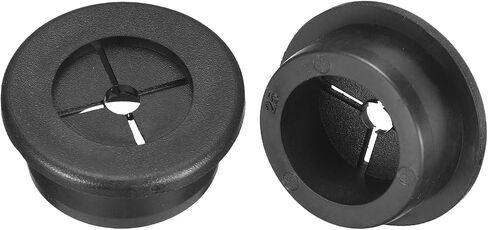 uxcell 2 Pcs Cable Cord Grommet, 1-1/4 Inch (32mm) Desk Grommet Flexible Rubber Grommets Wire Hole Cover Pass Through for Office Computer Desk Wire Organizer, Black in Saudi Arabia