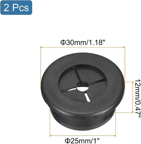 uxcell 2 Pcs Cable Cord Grommet, 1-1/4 Inch (32mm) Desk Grommet Flexible Rubber Grommets Wire Hole Cover Pass Through for Office Computer Desk Wire Organizer, Black in Saudi Arabia