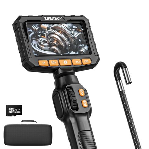 كاميرا Borescope المفصلية في اتجاهين مع كاميرا تفتيش منظار داخلية خفيفة مع الضوء ، مسبار مفصلي 0.24 بوصة ، نطاق ثعبان مرن بطول 5 أقدام لمحرك سيارات الحائط in Kuwait