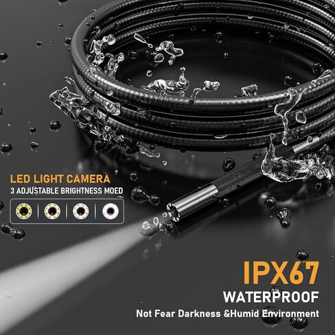 كاميرا Borescope المفصلية في اتجاهين مع كاميرا تفتيش منظار داخلية خفيفة مع الضوء ، مسبار مفصلي 0.24 بوصة ، نطاق ثعبان مرن بطول 5 أقدام لمحرك سيارات الحائط in Kuwait