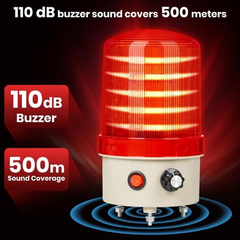 مصباح التحذير الدوران الصناعي LED ، AC110V منارة لانبهال الطوارئ العامة ، ضوء صفارات الإنذار مع ضبط الحجم والتبديل للبناء ، حركة المرور ، المصنع ، علامة السلامة ، القارب in Kuwait