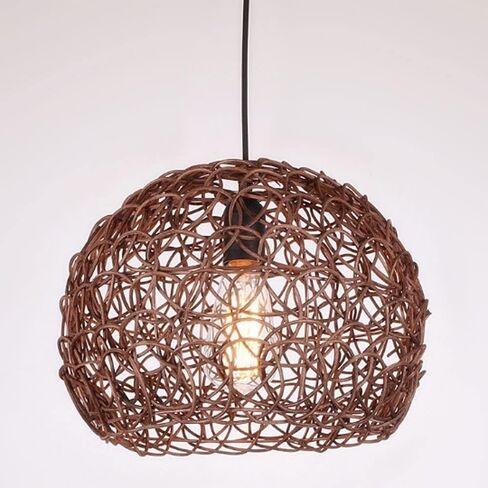 Garden Rattan Chandeliers Woven Bamboo and Rattan Hanging Light Creative Spherical Living Room Bedroom Bedside Dining E27 Lighting Pendant Lamp in Saudi Arabia