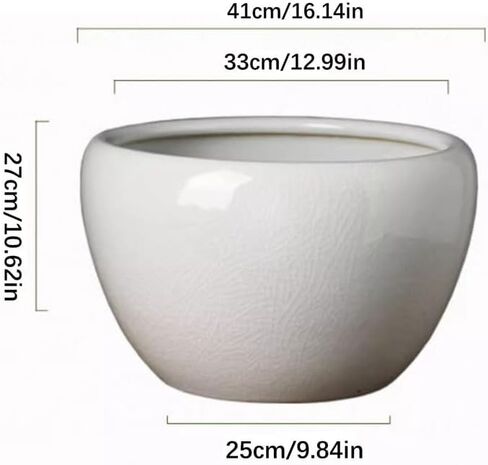 Small Fish Tank Ceramic Fish Tank, White Fish Tank, Turtle Tank, Ice Cracked Water Tank, Suitable for Offices, Outdoor and Living Rooms, Etc. Fish Tank Kit(Large) in Saudi Arabia