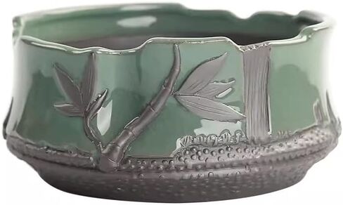 Small Fish Tank Lotus Flower Pot Ceramic Holeless Fish Tank Chinese Style Fish Tank Suitable for Study Room, Bedroom, Entrance Hall, Etc. Fish Tank Kit in Saudi Arabia