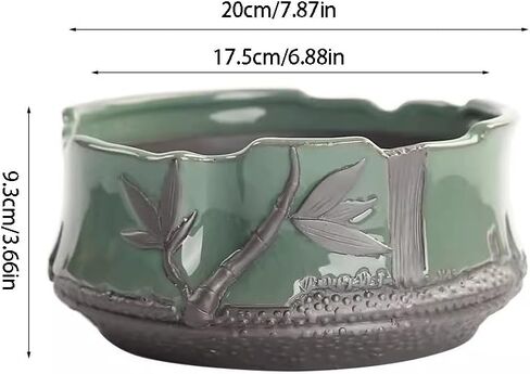 Small Fish Tank Lotus Flower Pot Ceramic Holeless Fish Tank Chinese Style Fish Tank Suitable for Study Room, Bedroom, Entrance Hall, Etc. Fish Tank Kit in Saudi Arabia