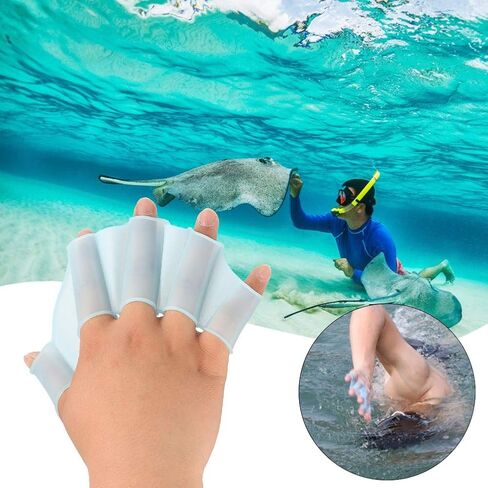 Aquatic Gloves Swimming Webbed Gloves Aquatic Gloves Swimming Fins Swim Gloves Training Glove for Swimming Accessory(S) in Saudi Arabia