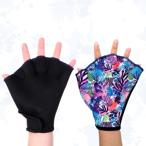 1Pair Unisex Webbed Swim Gloves for Aquatic Fitness, Multicolor Swim Paddles Water Resistance Training Diving Design in Saudi Arabia