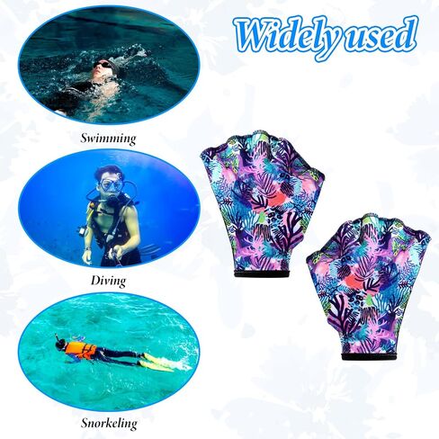 1Pair Unisex Webbed Swim Gloves for Aquatic Fitness, Multicolor Swim Paddles Water Resistance Training Diving Design in Saudi Arabia