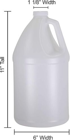 (4 Pack x 1 Gallon) Plastic Jugs with Screw Cap, BPA Free, Durable Chemical Grade HDPE Plastic, Residential and Commercial Uses, Made in USA in Saudi Arabia