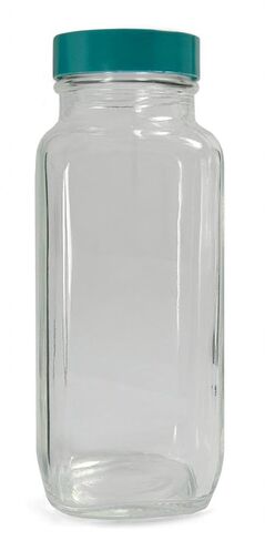 GLC-01364 Type III Glass French Square Bottle with Green Thermoset F217 and PTFE Lined Cap, 62 mm Diameter x 167 mm Height, 480 milliliters Capacity, Case of 24 in Saudi Arabia