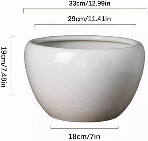 Small Fish Tank Ceramic Fish Tank, White Fish Tank, Turtle Tank, Ice Cracked Water Tank, Suitable for Offices, Outdoor and Living Rooms, Etc. Fish Tank Kit(Large) in Saudi Arabia