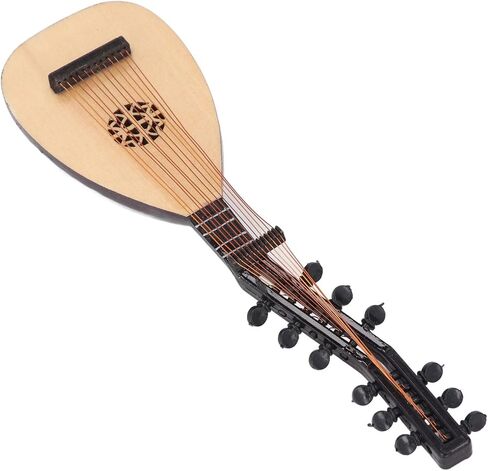 Mini Lute Pipa Model Handcrafted Wooden Miniature Musical Instrument Decor Unique Desk Ornament Photo Prop Gift for Kids Adults in Kuwait