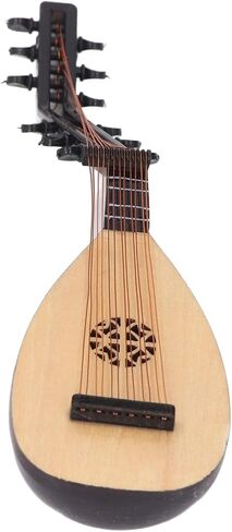 Mini Lute Pipa Model Handcrafted Wooden Miniature Musical Instrument Decor Unique Desk Ornament Photo Prop Gift for Kids Adults in Kuwait