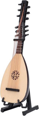 Mini Lute Pipa Model Handcrafted Wooden Miniature Musical Instrument Decor Unique Desk Ornament Photo Prop Gift for Kids Adults in Kuwait