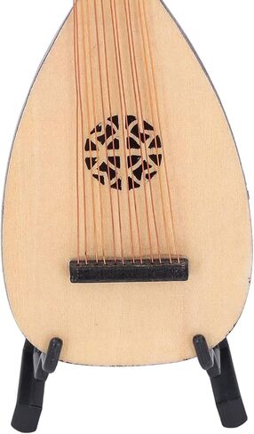Mini Lute Pipa Model Handcrafted Wooden Miniature Musical Instrument Decor Unique Desk Ornament Photo Prop Gift for Kids Adults in Kuwait