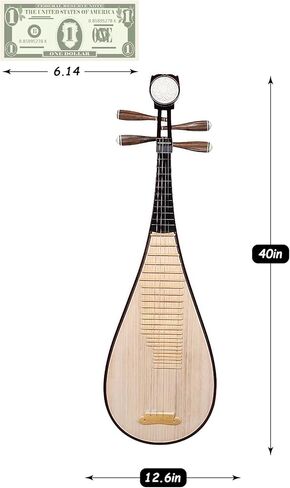 Chinese Lute Instrument, Pipa, Pi Pa, Chinese Instrument, Handcarved Aged Wood, 20-Yr Artisan Crafted, Natural Sound in Kuwait