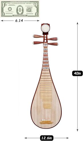 Chinese Lute Instrument, Pipa, Pi Pa, Chinese Instrument, Handcarved Aged Wood, 20-Yr Artisan Crafted, Natural Sound in Saudi Arabia