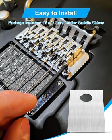12-Pack 0.2mm Guitar Saddle Shims, Bridge Shims Compatible with Floyd Rose for Saddle Height Adjustment in Saudi Arabia