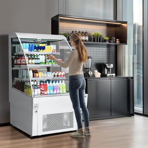 تاجر الهواء الطلق التجاري في Wilprep ، ثلاجة الستائر الهوائية العمودية 39 "مع 13.4 قدمًا من الستارة الليلية LED LED ، و GO GO GO DOWNED SHOMPARTOR TOERTH in Kuwait