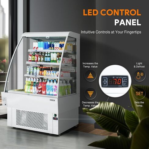 تاجر الهواء الطلق التجاري في Wilprep ، ثلاجة الستائر الهوائية العمودية 39 "مع 13.4 قدمًا من الستارة الليلية LED LED ، و GO GO GO DOWNED SHOMPARTOR TOERTH in Kuwait