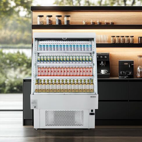 تاجر الهواء الطلق التجاري في Wilprep ، ثلاجة الستائر الهوائية العمودية 39 "مع 13.4 قدمًا من الستارة الليلية LED LED ، و GO GO GO DOWNED SHOMPARTOR TOERTH in Kuwait