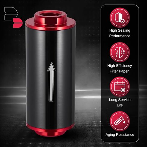 BDFHYK 100 ميكرون مرشح الوقود المضمّن مع مشبك قوسين ، 6AN 8AN 10AN Universal 50mm Aluminium Fluter Fluter for EFI Fuel System ، LS Exchange in Kuwait