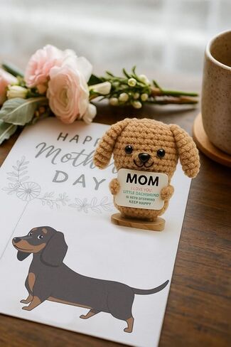 حيوانات كروشيه إيجابية هدايا داكشوند ، الدعم العاطفي دمية الكروشيه لمحبي وينر للكلاب ، صنعت بالفعل الهدايا المصنوعة يدويًا in Kuwait