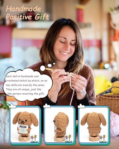 حيوانات كروشيه إيجابية هدايا داكشوند ، الدعم العاطفي دمية الكروشيه لمحبي وينر للكلاب ، صنعت بالفعل الهدايا المصنوعة يدويًا in Kuwait