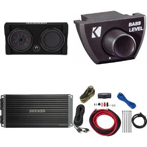 Kicker Comp RT 10 inch 48trtp102 حزمة حزمة إطلاق النار رقيقة مع 47Key5001 ، Bass Knob & amp install kit bundle in Kuwait