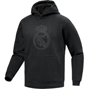 ريال مدريد بولوفر ، ريال مدريد بويز ، شعار أسود ، طباعة على أسود ، شباب أحجام من النوع الثقيل in Kuwait
