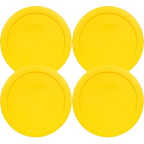 Pyrex 7201-PC 4-Cup Meyer Yellow Round Plastic Food Storage Lid, Made in USA - 4 Pack in Saudi Arabia