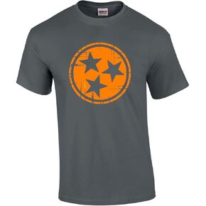 Mens Tennessee Tshirt TN State Flag TN Orange and White State Outline Short Sleeve T-Shirt Graphic Tee in Kuwait