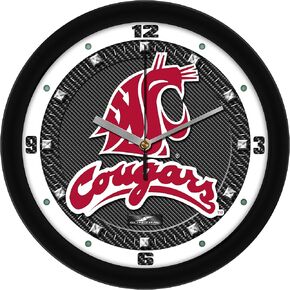 Suntime Washington State Cougars Clock ، فن فريق ألياف الكربون المطبوع ، حركة كوارتز صامتة غير محددة ، 11.5 " in Saudi Arabia