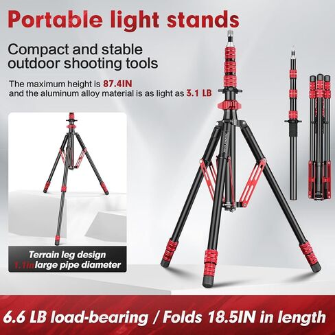 FreeSea MT-02S Aluminum Photography Tripod, Outdoor Portable Light Stand | Studio Sturdy Tripod for Speedlite Flash Softbox Strobe Light Camera with Carrying Bag in Saudi Arabia
