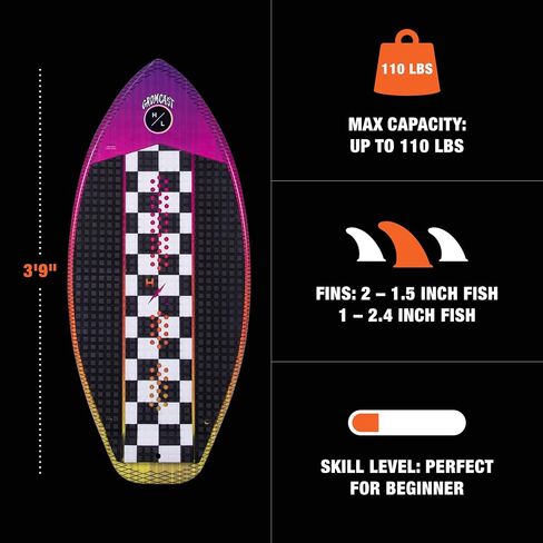 Hyperlite Gromcast Wakesurfer - Kids Wakesurf Board التي شكلها Scott Bouchard - Great Board للمبتدئين ومثالي للركاب الشباب in Saudi Arabia