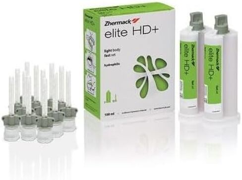 Dental Elite HD+ Light Body Fast Set Hydrophilic 2Pack of 50ml Tube, 12Pack Mixing Tips for Impression Trays -Zhermack in Saudi Arabia