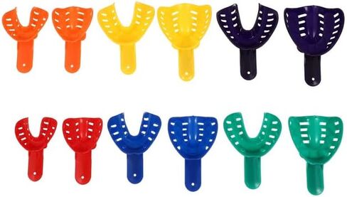 10/Pcs Dental DuraLock Plus Ortho Impression Trays Upper/Lower Dental Impression Tray for Adult/Children (#3 Small Lower) in Saudi Arabia