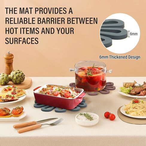 Table mats,Flower-Shaped Coasters,Household Plate mats, Silicone Insulation Pad, Anti-Slip Placemat for Kitchen or Desktop,Scarlet in Saudi Arabia