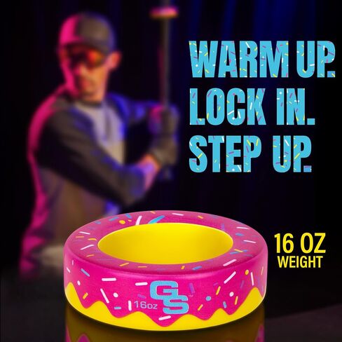 GoSports Baseball and Softball Bat Donut - 16 oz Baseball Drip Bat Weight - Pink in Kuwait