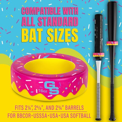 GoSports Baseball and Softball Bat Donut - 16 oz Baseball Drip Bat Weight - Pink in Kuwait