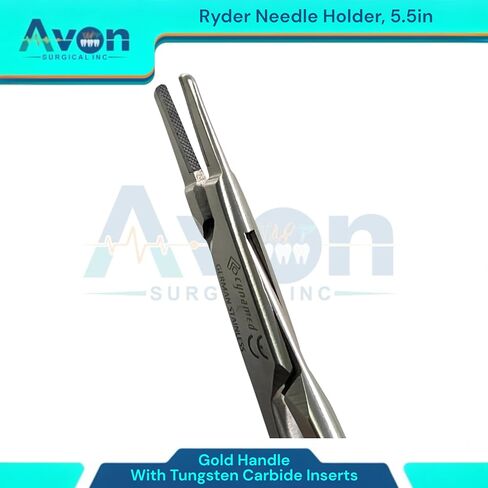 حاملي إبرة Ryder Premium مع Tungsten Carbide Tip إدراج ومقبض Gold Ratcheting | كماشة سائق الإبرة - 5.5in ، 6in ، 7in ، 8in - الفولاذ المقاوم للصدأ الألماني (7in (قطعة واحدة)) in Saudi Arabia