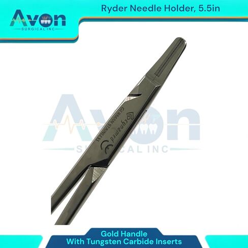حاملي إبرة Ryder Premium مع Tungsten Carbide Tip إدراج ومقبض Gold Ratcheting | كماشة سائق الإبرة - 5.5in ، 6in ، 7in ، 8in - الفولاذ المقاوم للصدأ الألماني (7in (قطعة واحدة)) in Saudi Arabia