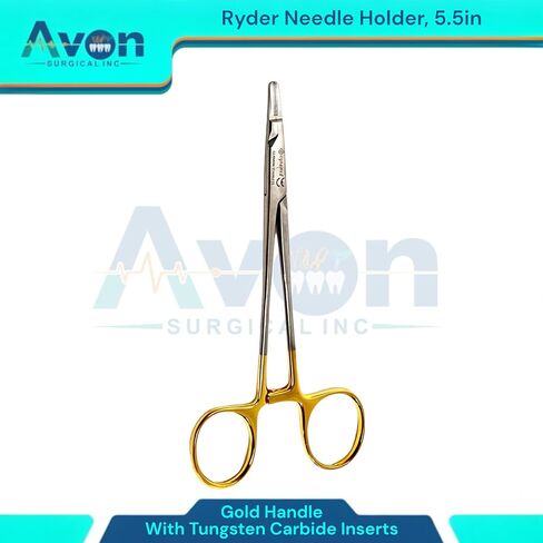 حاملي إبرة Ryder Premium مع Tungsten Carbide Tip إدراج ومقبض Gold Ratcheting | كماشة سائق الإبرة - 5.5in ، 6in ، 7in ، 8in - الفولاذ المقاوم للصدأ الألماني (7in (قطعة واحدة)) in Saudi Arabia