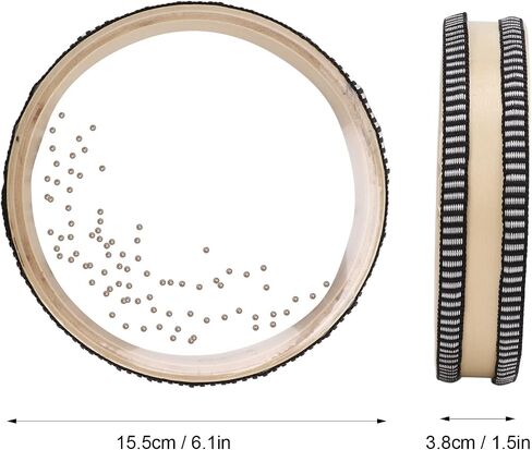 طبول طبل المحيط شفاف Maple Wave Bead Drums الإيقاع الموسيقي المثالي للأطفال لتطوير الإمكانات الموسيقية مع مواد القيقب وحوالي 15 in Kuwait