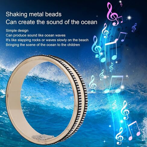 طبول طبل المحيط شفاف Maple Wave Bead Drums الإيقاع الموسيقي المثالي للأطفال لتطوير الإمكانات الموسيقية مع مواد القيقب وحوالي 15 in Kuwait