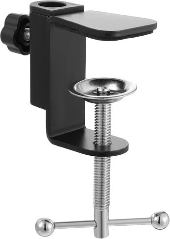 Metal Desk Clamp, 2-IN-1 Table Mount Clamp Black C-Clamp Mic Desk Clamps Mount Holder with Adjustable Screw for Microphone Suspension Boom Scissor Arm Stand Holder, Black in Saudi Arabia