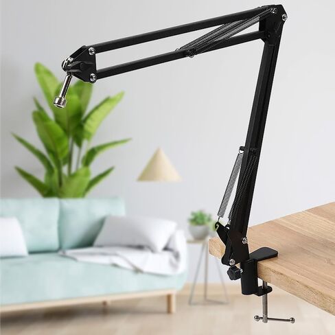 Metal Desk Clamp, 2-IN-1 Table Mount Clamp Black C-Clamp Mic Desk Clamps Mount Holder with Adjustable Screw for Microphone Suspension Boom Scissor Arm Stand Holder, Black in Saudi Arabia