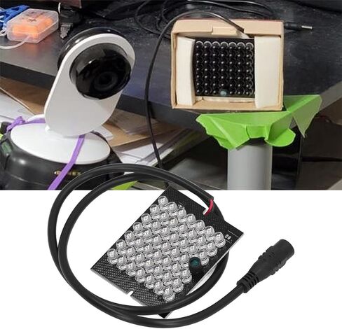 Infrared Camera Light, 940nm Auxiliary Lamp with 48 Black Discrete LEDs Compact Design for Home Indoor Use DC12V Night Vision in Saudi Arabia