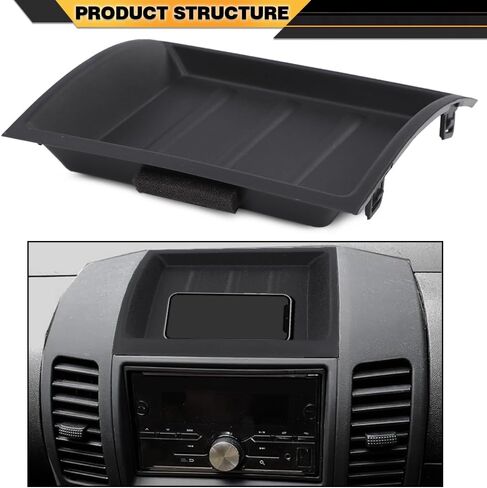 Upper Dash Bezel Storage Box Gary Compatible with Nissan Xterra 2005-2013/Fit Nissan Pathfinder 2005-2012/Fit Nissan Frontier 2005-2017/Without Silver Trim&6-Cd Changer&Premium Audio in Saudi Arabia